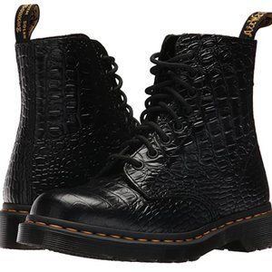 Dr Martens Pascal Croco 8 Eye Boot Black